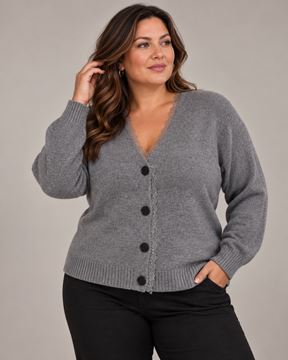 Immagine di CARDIGAN WITH LACE IN HIGH QUALITY CASHMERE & VISCOSE.